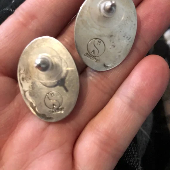 Gorgeous vintage sterling and turquoise earrings - Picture 4 of 5